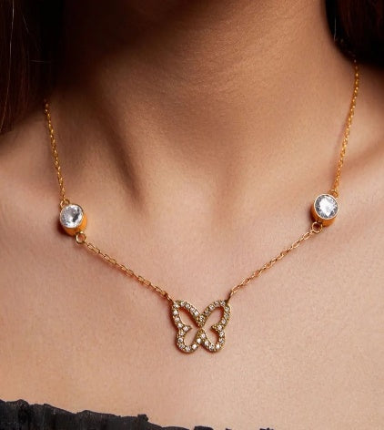 BUTTERFLY ZIRCON NECKLACE