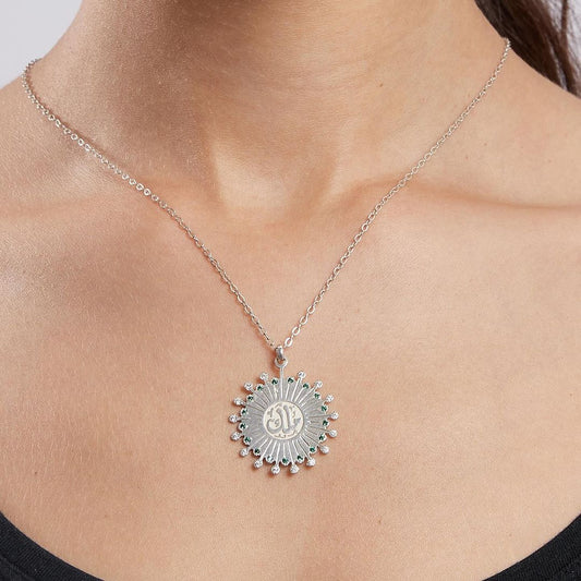 SILVER SUN ZIRCON NECKLACE