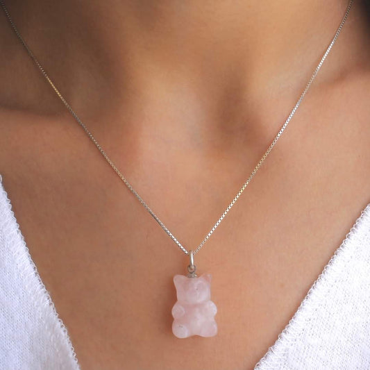 PINK TEDDY BEAR NECKLACE