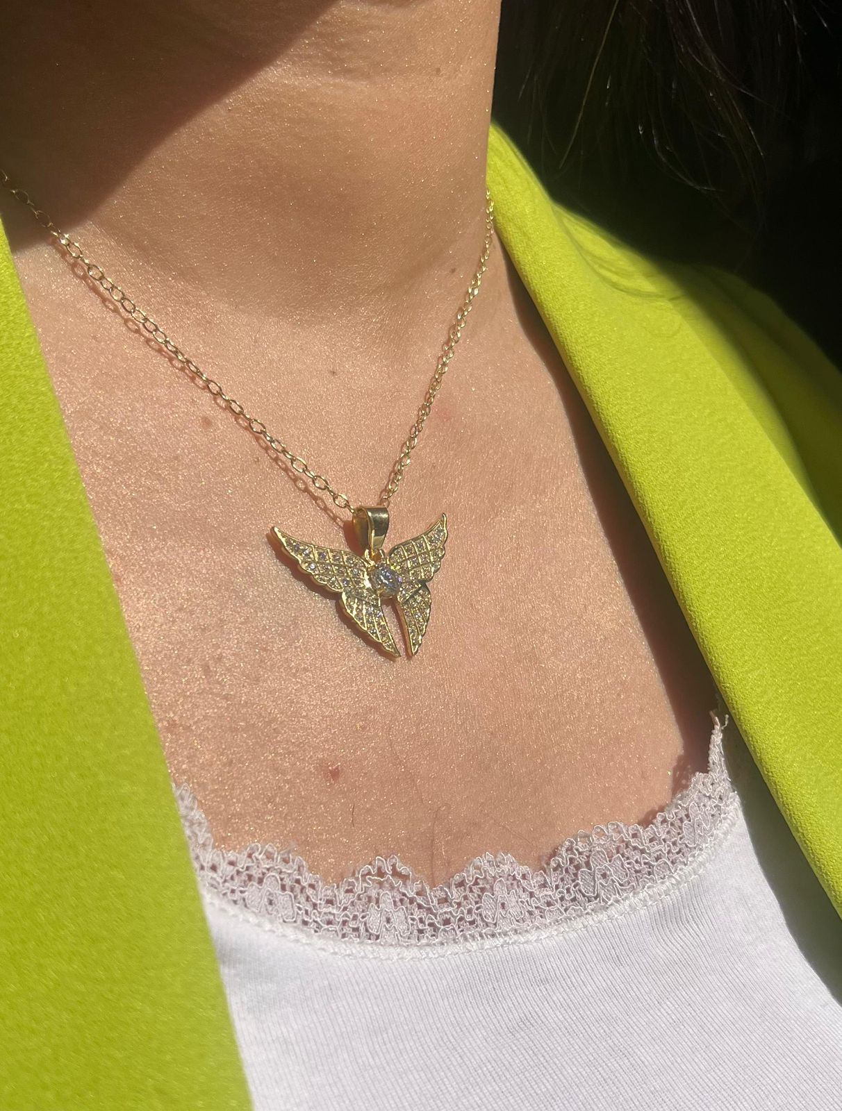 Glowy butterfly necklace