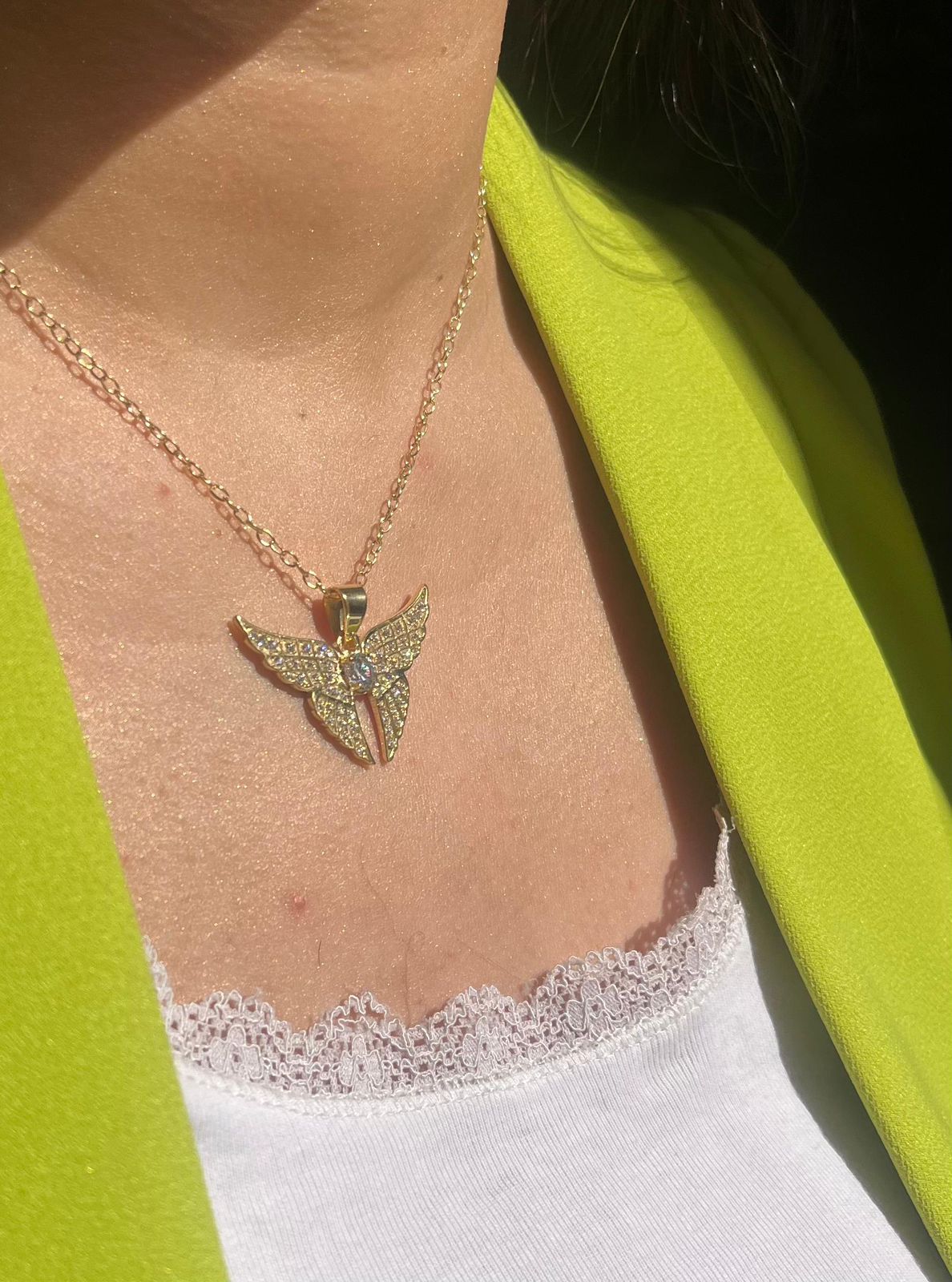 Glowy butterfly necklace