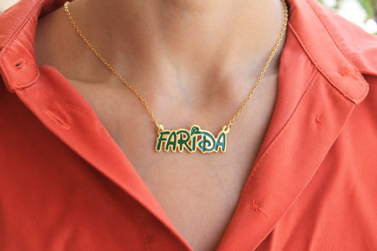 GREEN DISNEY NAME NECKLACE