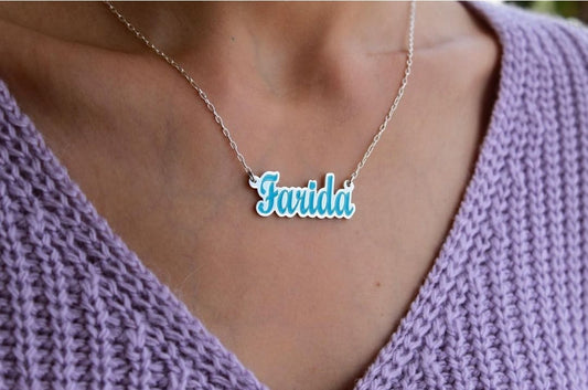 BLUE NAME NECKLACE